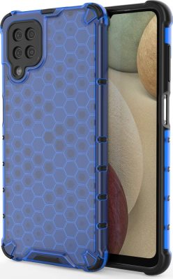 Mobigear Honeycomb - Coque Samsung Galaxy A12 Coque Arrière Rigide Antichoc - Bleu