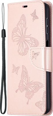 Mobigear Butterfly - Coque Samsung Galaxy A32 5G Etui Portefeuille - Rose doré