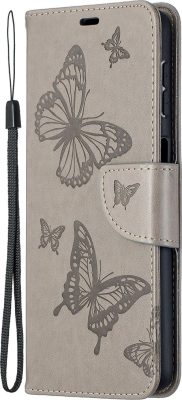 Mobigear Butterfly - Coque Samsung Galaxy A32 5G Etui Portefeuille - Gris