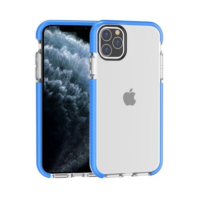 Mobigear Full Bumper - Coque Apple iPhone 11 Pro Coque Arrière Rigide Antichoc - Transparent / Bleu