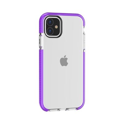 Mobigear Full Bumper - Coque Apple iPhone 11 Coque Arrière Rigide Antichoc - Transparent / Violet
