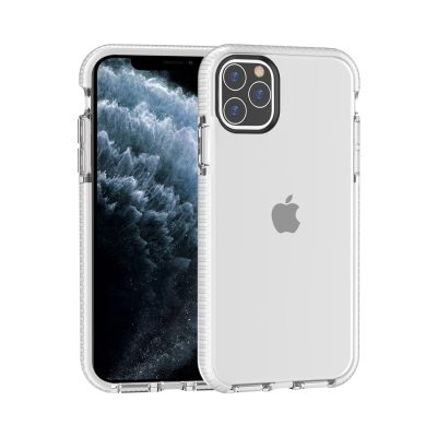 Mobigear Full Bumper - Coque Apple iPhone 11 Pro Max Coque Arrière Rigide Antichoc - Transparent / Blanc