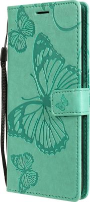 Mobigear Butterfly - Coque OPPO A53s Etui Portefeuille - Turquoise