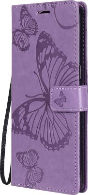 Mobigear Butterfly - Coque OPPO Reno 4 Etui Portefeuille - Violet