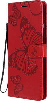 Mobigear Butterfly - Coque Xiaomi Mi 10T Etui Portefeuille - Rouge