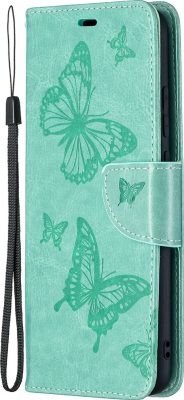 Mobigear Butterfly - Coque Samsung Galaxy A02s Etui Portefeuille - Turquoise