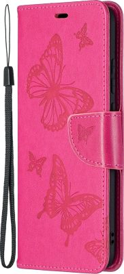 Mobigear Butterfly - Coque Samsung Galaxy A02s Etui Portefeuille - Magenta