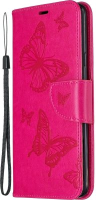 Mobigear Butterfly - Coque Samsung Galaxy A20s Etui Portefeuille - Rose