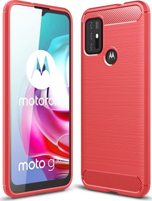 Mobigear Brushed Slim - Coque Motorola Moto G30 Coque arrière en TPU Souple - Rouge
