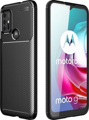 Mobigear Racing - Coque Motorola Moto G10 Coque arrière en TPU Souple - Noir