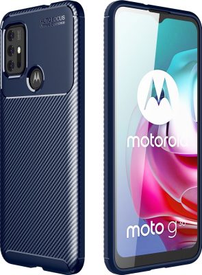 Mobigear Racing - Coque Motorola Moto G30 Coque arrière en TPU Souple - Bleu