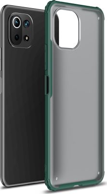 Mobigear Shockproof - Coque Xiaomi Mi 11 Lite Coque Arrière Rigide Antichoc - Vert