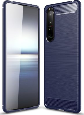 Mobigear Brushed Slim - Coque Sony Xperia 1 III Coque arrière en TPU Souple - Bleu