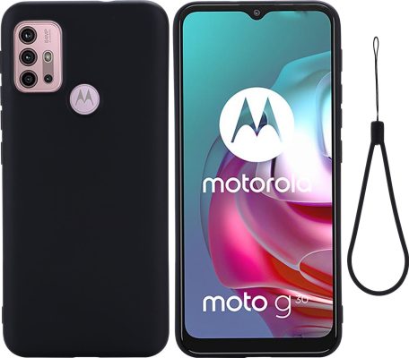 Mobigear Rubber Touch - Coque Motorola Moto G30 Coque Arrière Rigide - Noir