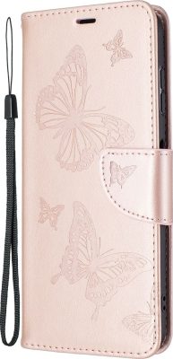 Mobigear Butterfly - Coque Nokia G10 Etui Portefeuille - Rose doré