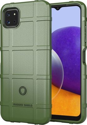 Mobigear Rugged Shield - Coque Samsung Galaxy A22 5G Coque arrière en TPU Souple - Vert
