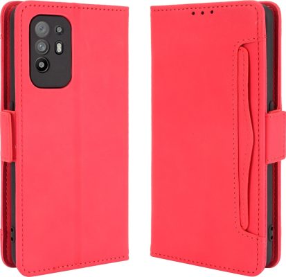 Mobigear Slide Wallet - Coque OPPO A94 5G Etui Portefeuille - Rouge