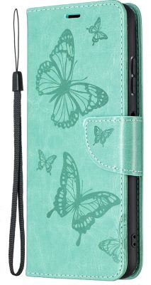 Mobigear Butterfly - Coque Samsung Galaxy A22 5G Etui Portefeuille - Turquoise