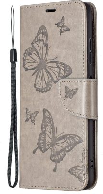 Mobigear Butterfly - Coque Samsung Galaxy A22 5G Etui Portefeuille - Gris