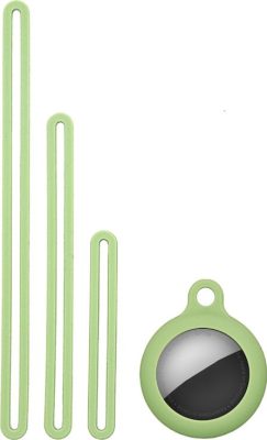 Mobigear Lanyard - Coque Apple AirTag Coque en Silicone Souple - Light Green
