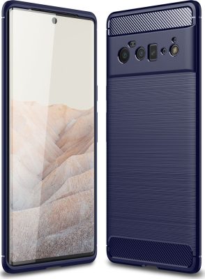 Mobigear Brushed Slim - Coque Google Pixel 6 Pro Coque arrière en TPU Souple - Bleu