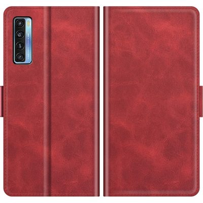 Mobigear Slim Magnet - Coque TCL 20 5G Etui Portefeuille - Rouge
