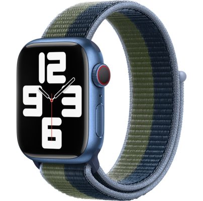 Mobigear woven - Bracelet Apple Watch SE (40mm) en Nylon Fermeture velcro - Bleu
