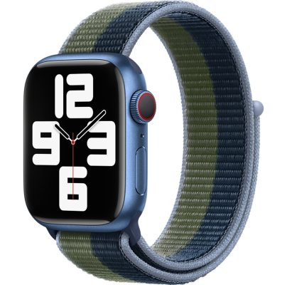 Mobigear woven - Bracelet Apple Watch SE (44mm) en Nylon Fermeture velcro - Bleu