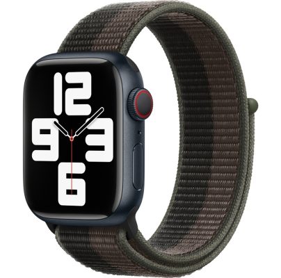 Mobigear woven - Bracelet Apple Watch Ultra (49mm) en Nylon Fermeture velcro - Noir
