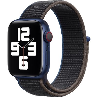 Mobigear woven - Bracelet Apple Watch Ultra (49mm) en Nylon Fermeture velcro - Dark Blue