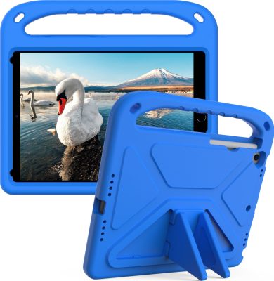 Mobigear AeroArmor - Coque Apple iPad 9 (2021) Coque de tablette pour enfants avec Poignée Enfants en EVA - Bleu