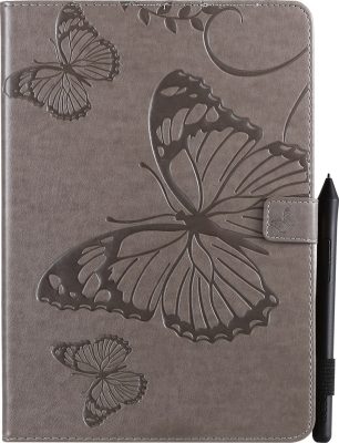 Mobigear Butterfly - Coque Apple iPad Pro 10.5 (2017) Etui + Porte-crayon - Gris
