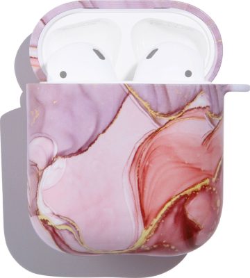 Mobigear Marble - Coque Apple AirPods 1 Coque Rigide - Rose / Violet