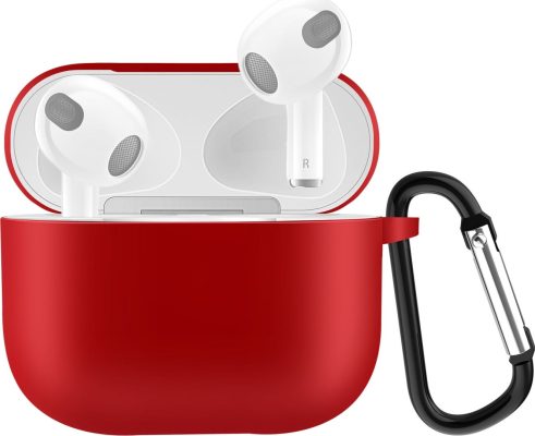 Mobigear Classic - Coque Apple AirPods 3 Coque en Silicone Souple - Rouge