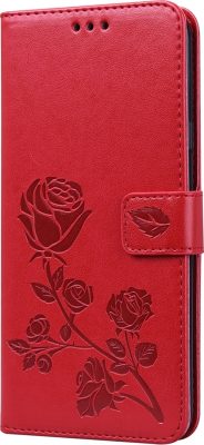 Mobigear Flowers - Coque Samsung Galaxy A20s Etui Portefeuille - Rouge