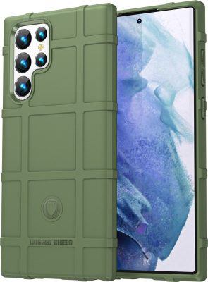 Mobigear Rugged Shield - Coque Samsung Galaxy S22 Ultra Coque arrière en TPU Souple - Vert
