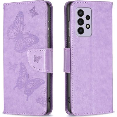 Mobigear Butterfly - Coque Samsung Galaxy A33 Etui Portefeuille - Violet