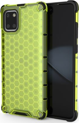 Mobigear Honeycomb - Coque Samsung Galaxy Note 10 Lite Coque Arrière Rigide Antichoc - Vert