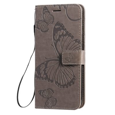 Mobigear Butterfly - Coque Xiaomi Redmi Note 8T Etui Portefeuille - Gris