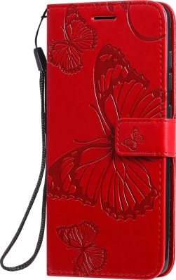 Mobigear Butterfly - Coque Samsung Galaxy A51 Etui Portefeuille - Rouge