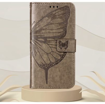 Mobigear Butterfly - Coque Xiaomi Redmi Note 11S 4G Etui Portefeuille - Gris