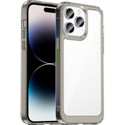 Mobigear Crystal - Coque Apple iPhone 14 Pro Max Coque Arrière Rigide - Transparent / Gris