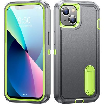 Mobigear Rugged Stand - Coque Apple iPhone 14 Pro Coque Arrière Rigide Antichoc + Support Amovible - Vert