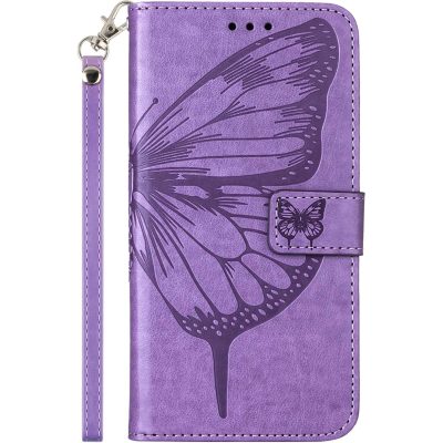 Mobigear Butterfly - Coque Motorola Moto E32s Etui Portefeuille - Violet