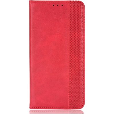 Mobigear Sensation - Coque Motorola Moto E32 Etui Portefeuille - Rouge