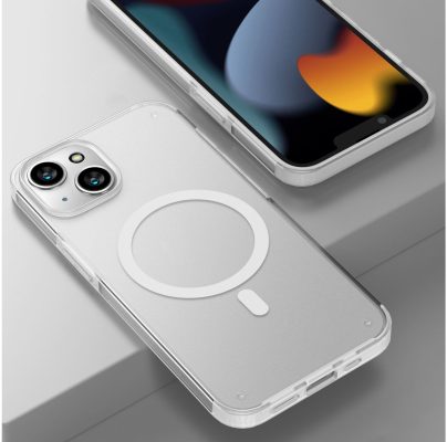 Mobigear Shockproof - Coque Apple iPhone 14 Coque Arrière Rigide Compatible MagSafe - Transparent