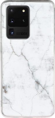 Mobigear Marble - Coque Samsung Galaxy S20 Ultra Coque arrière en TPU Souple - Blanc