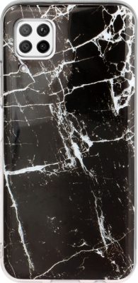 Mobigear Marble - Coque Huawei P40 Lite Coque arrière en TPU Souple - Noir