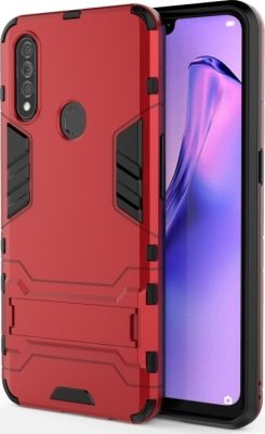Mobigear Armor Stand - Coque OPPO A31 Coque Arrière Rigide Antichoc + Support Amovible - Rouge