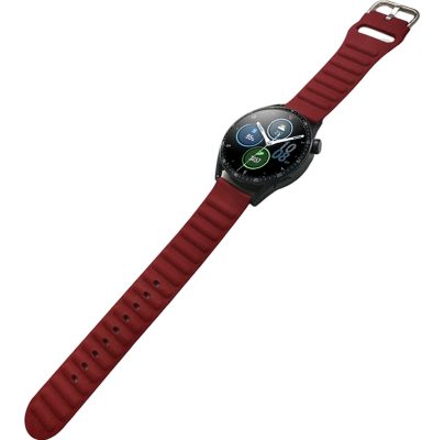 Mobigear Color - Bracelet Smartwatch en Silicone Souple Fermetureà boucle - 22mm - Rouge